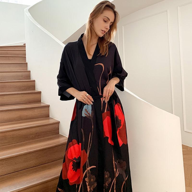 Kimono Pyjama | Noir et Rouge