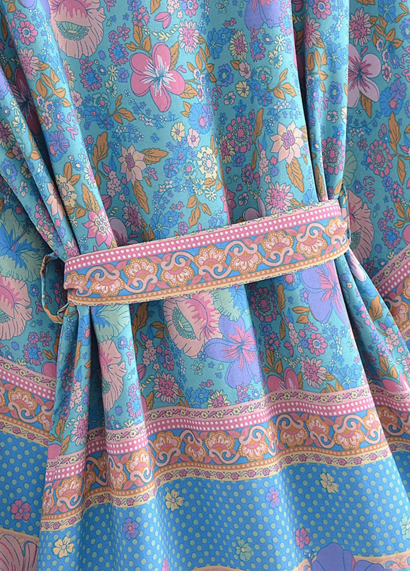 Kimono Court | Bleu Fleuri