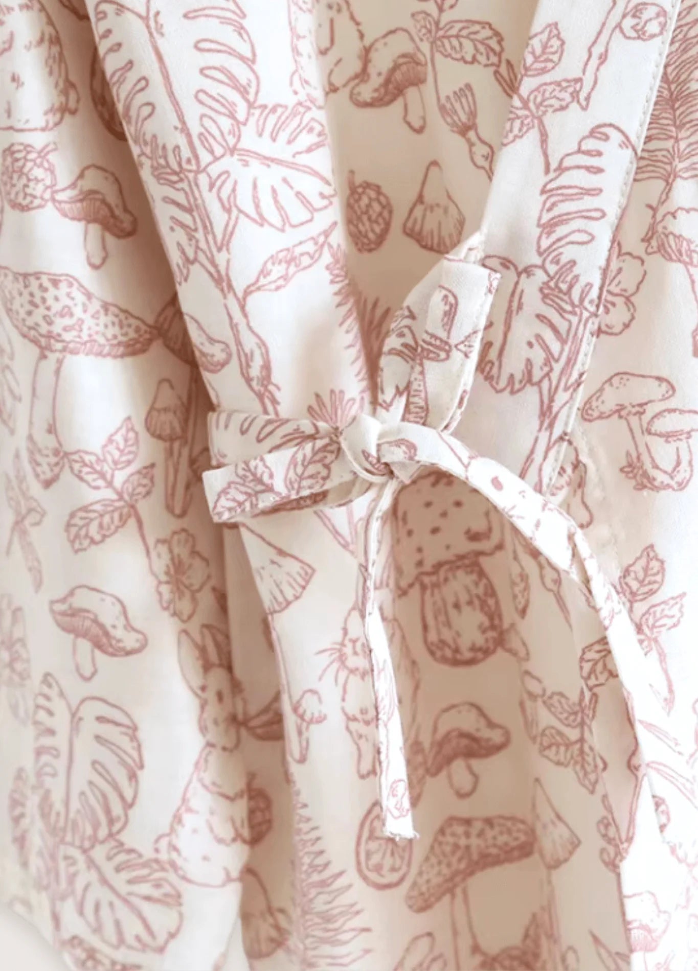 Peignoir Kimono | Blanc et Rose