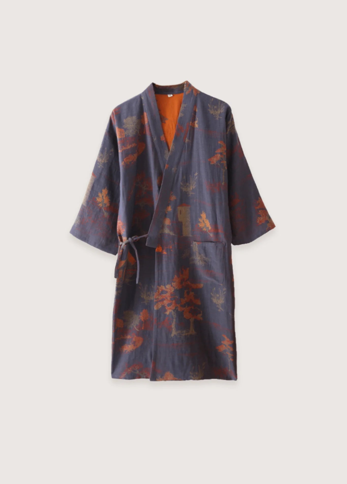 Peignoir Kimono Homme | Bleu et Orange