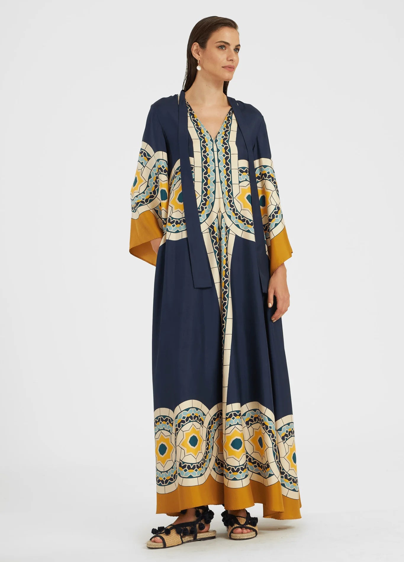 Robe Kimono | Bleu et Jaune
