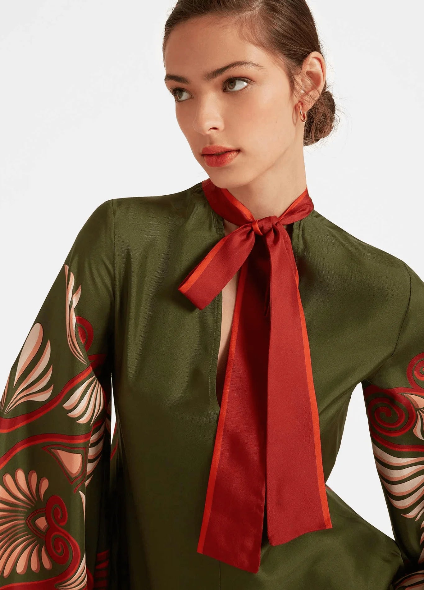 Robe Kimono | Vert et Rouge