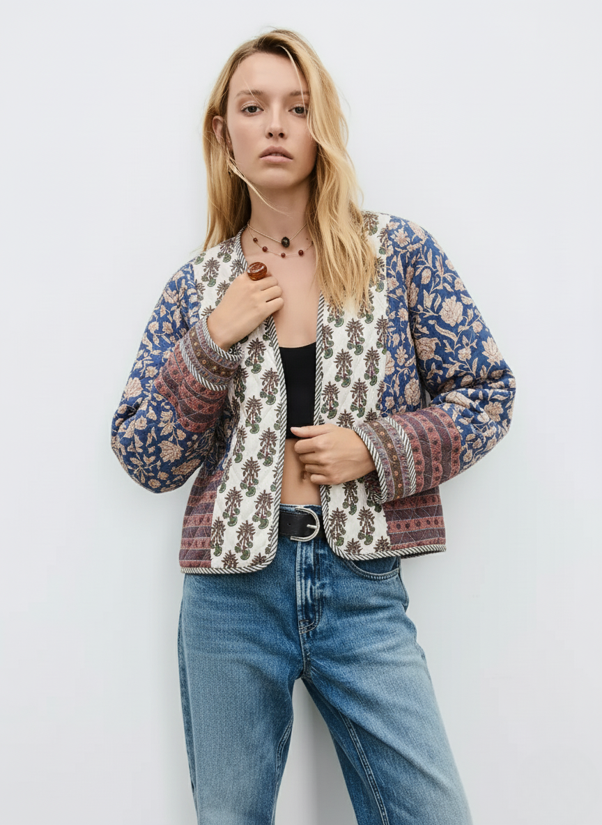 Veste Matelassé Kimono Femme