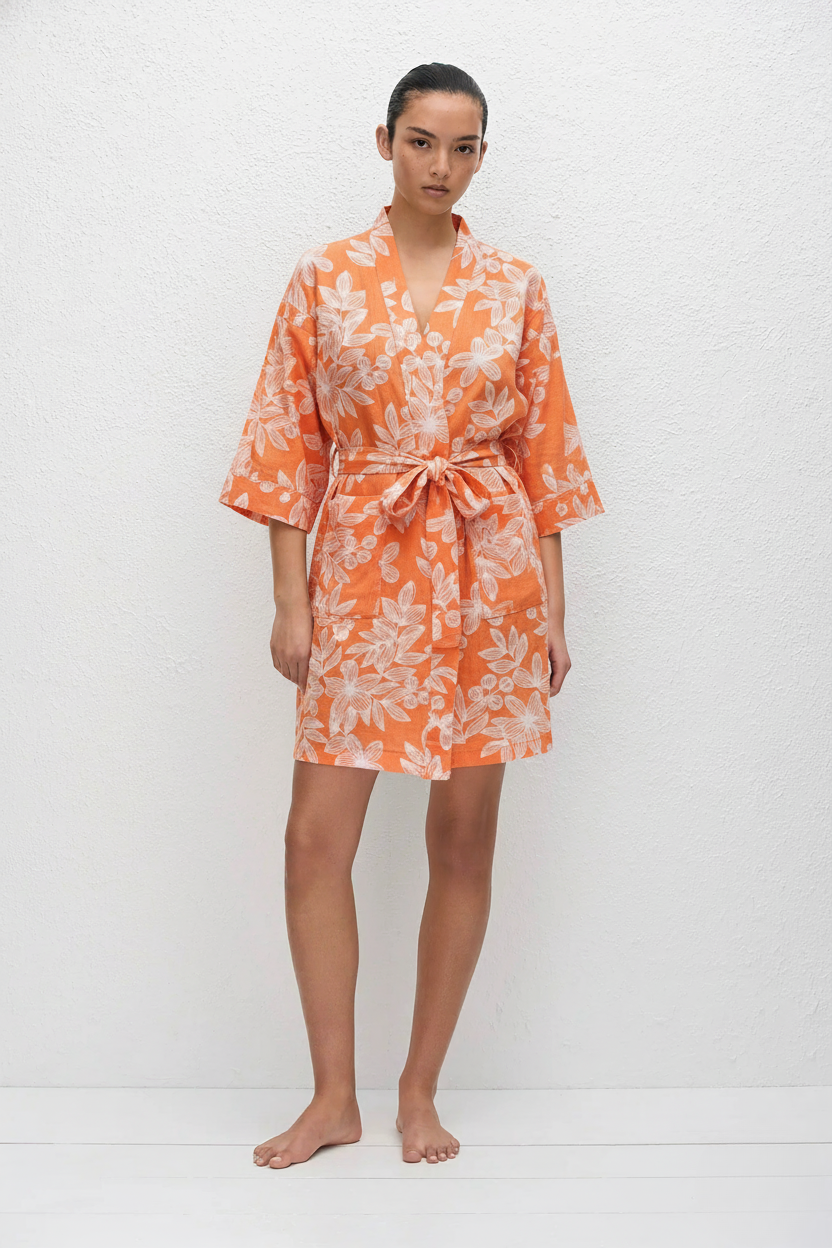 peignoir kimono femme fleuri