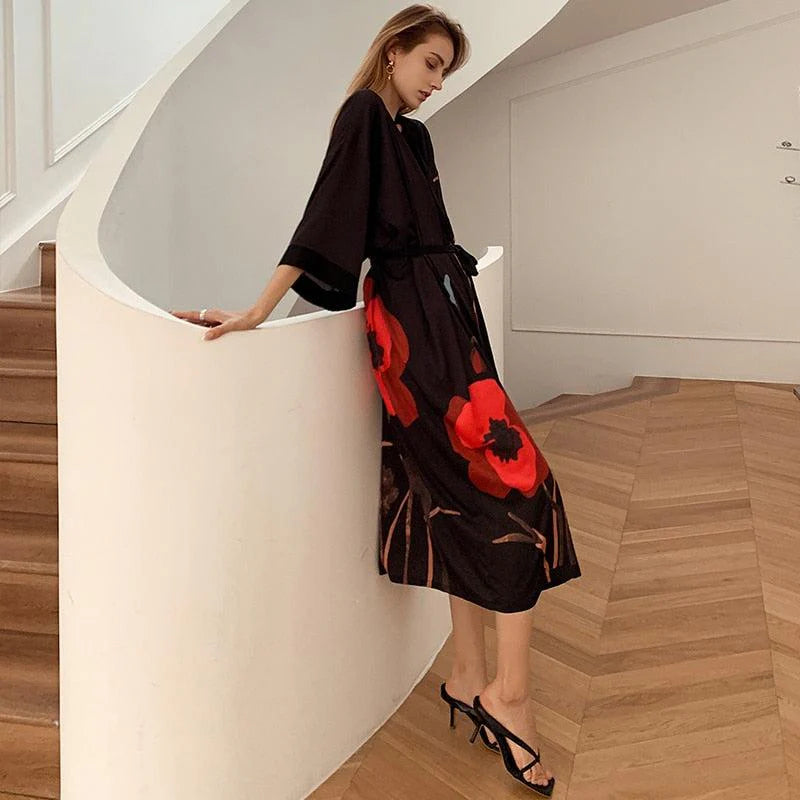 Kimono Pyjama | Noir et Rouge