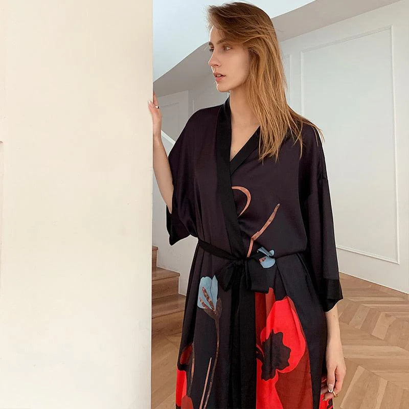 Kimono Pyjama | Noir et Rouge