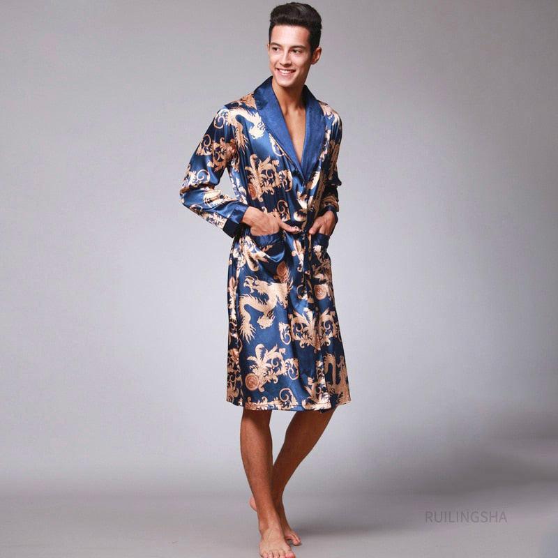 kimono homme bleu