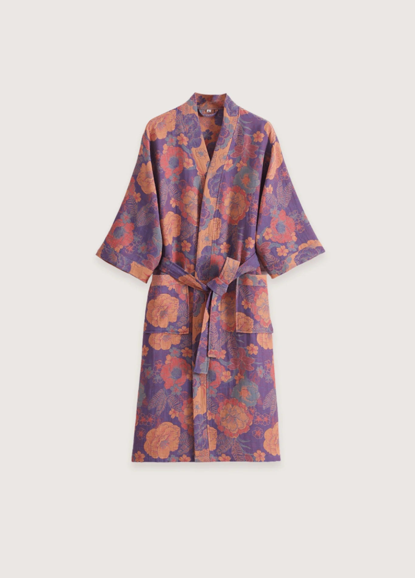 Peignoir Kimono | Violet-Orange