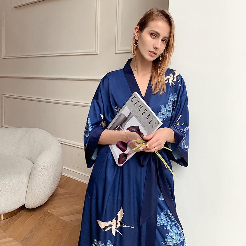 kimono bleu nuit
