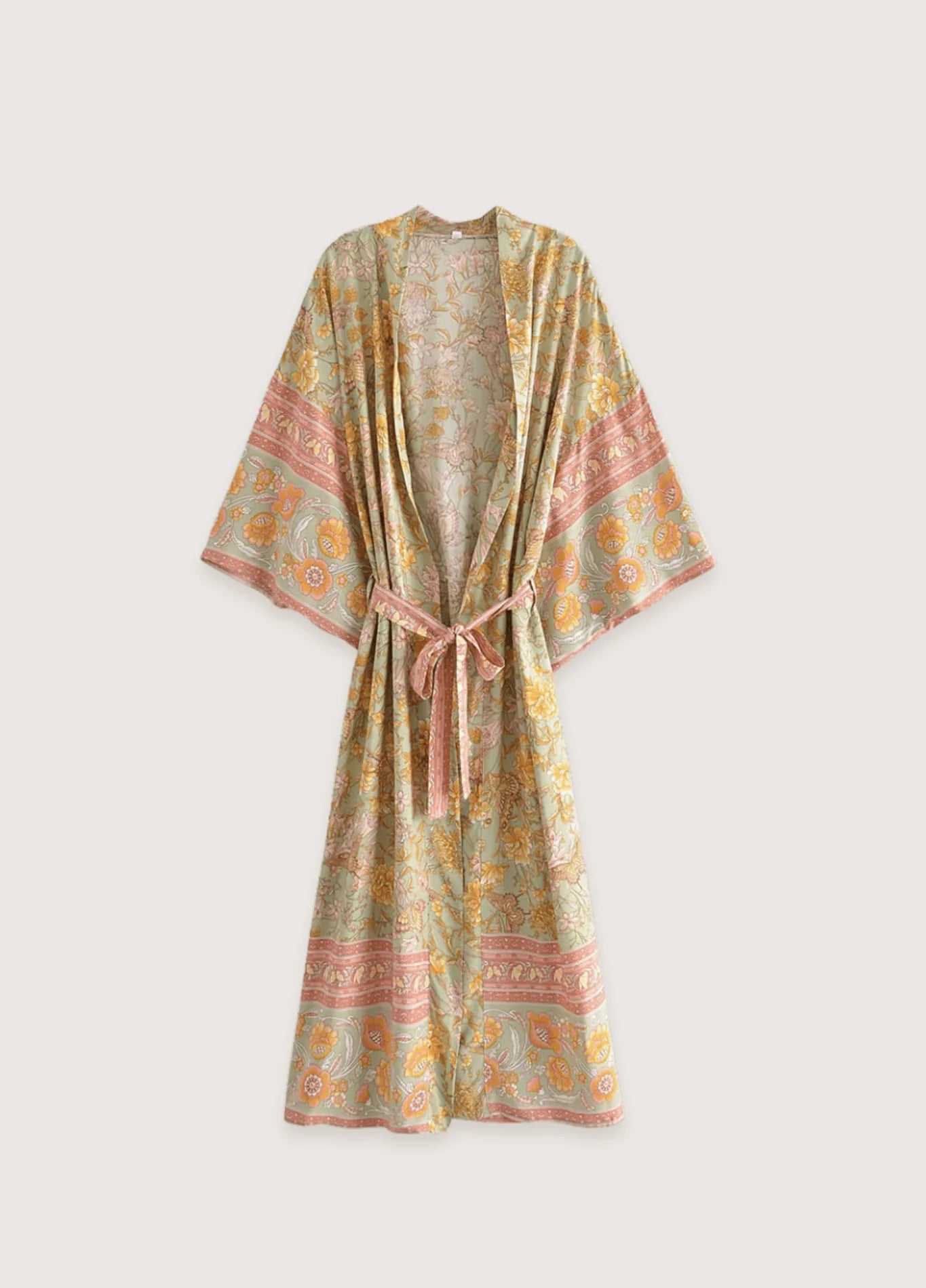 Kimono Long | Vert Fleuri