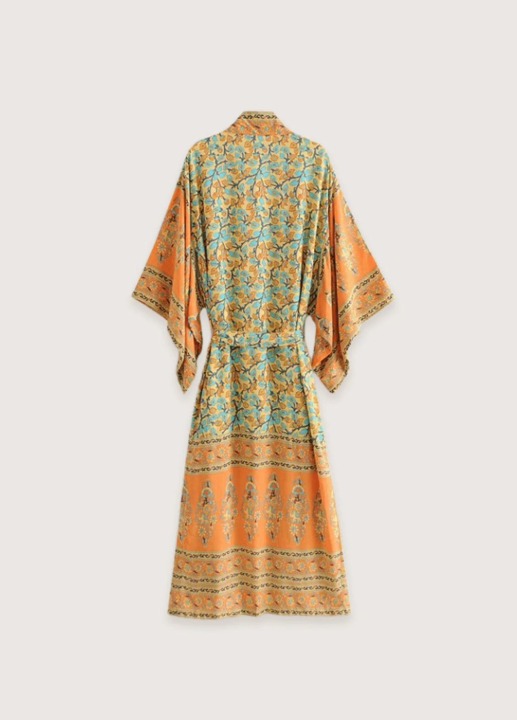 Kimono Long | Orange Fleuri