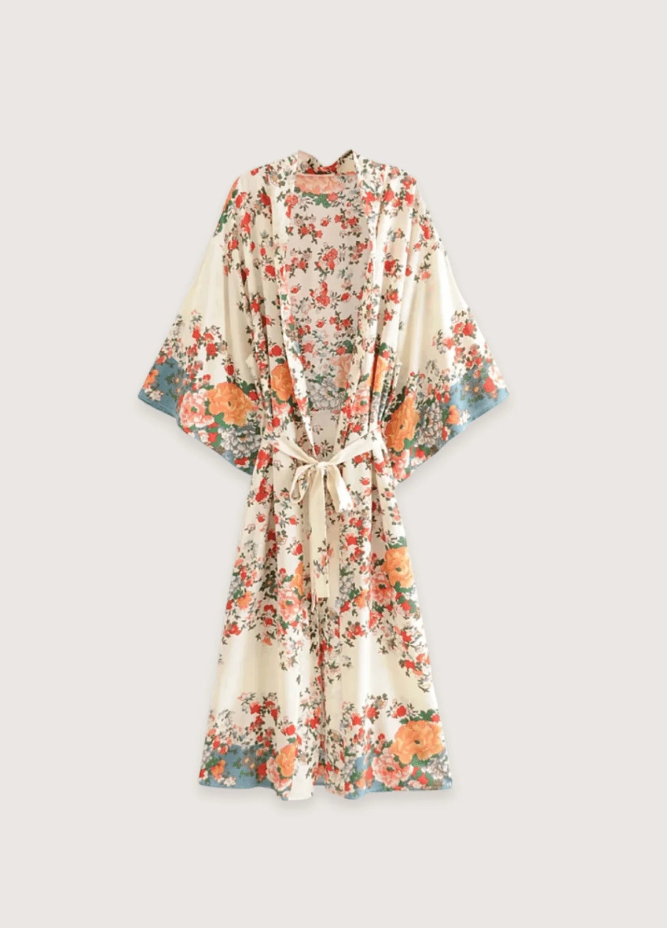 Kimono Long | Blanc Fleuri