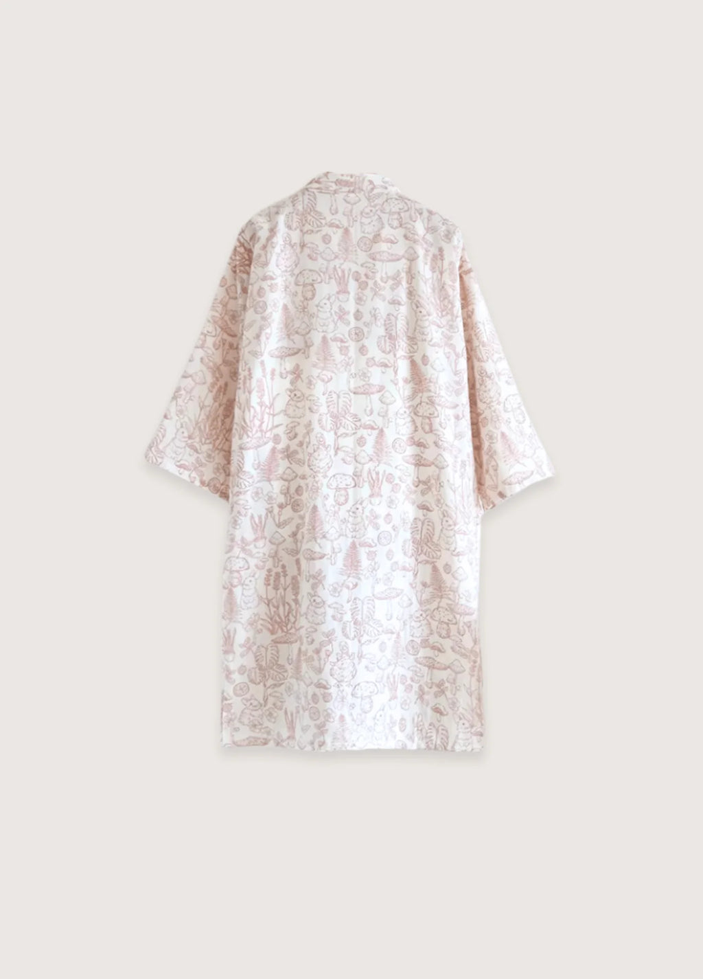 Peignoir Kimono | Blanc et Rose