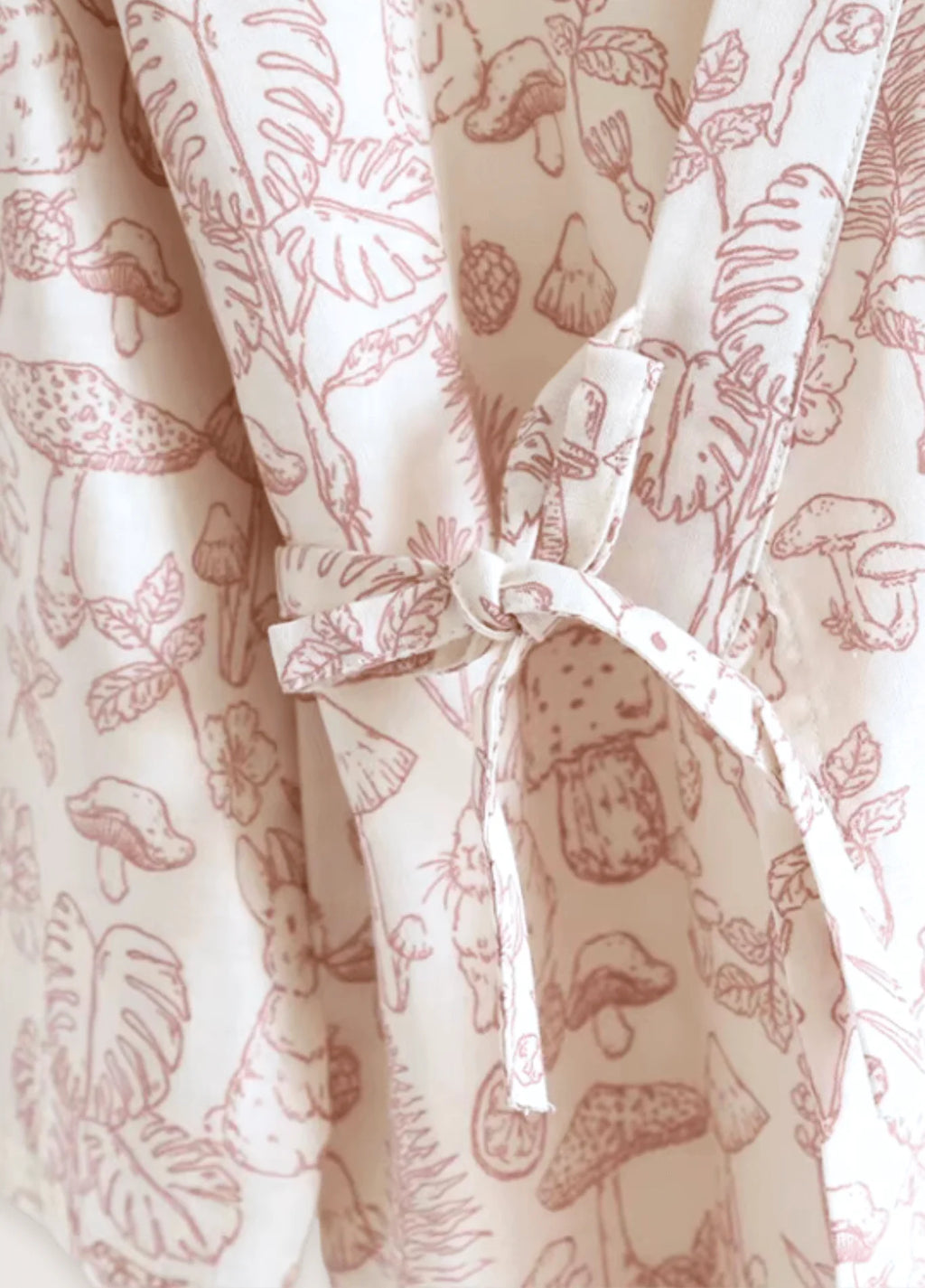 Peignoir Kimono | Blanc et Rose