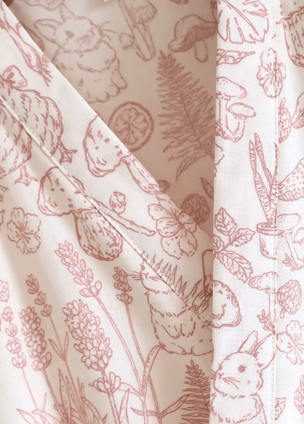 Peignoir Kimono | Blanc et Rose