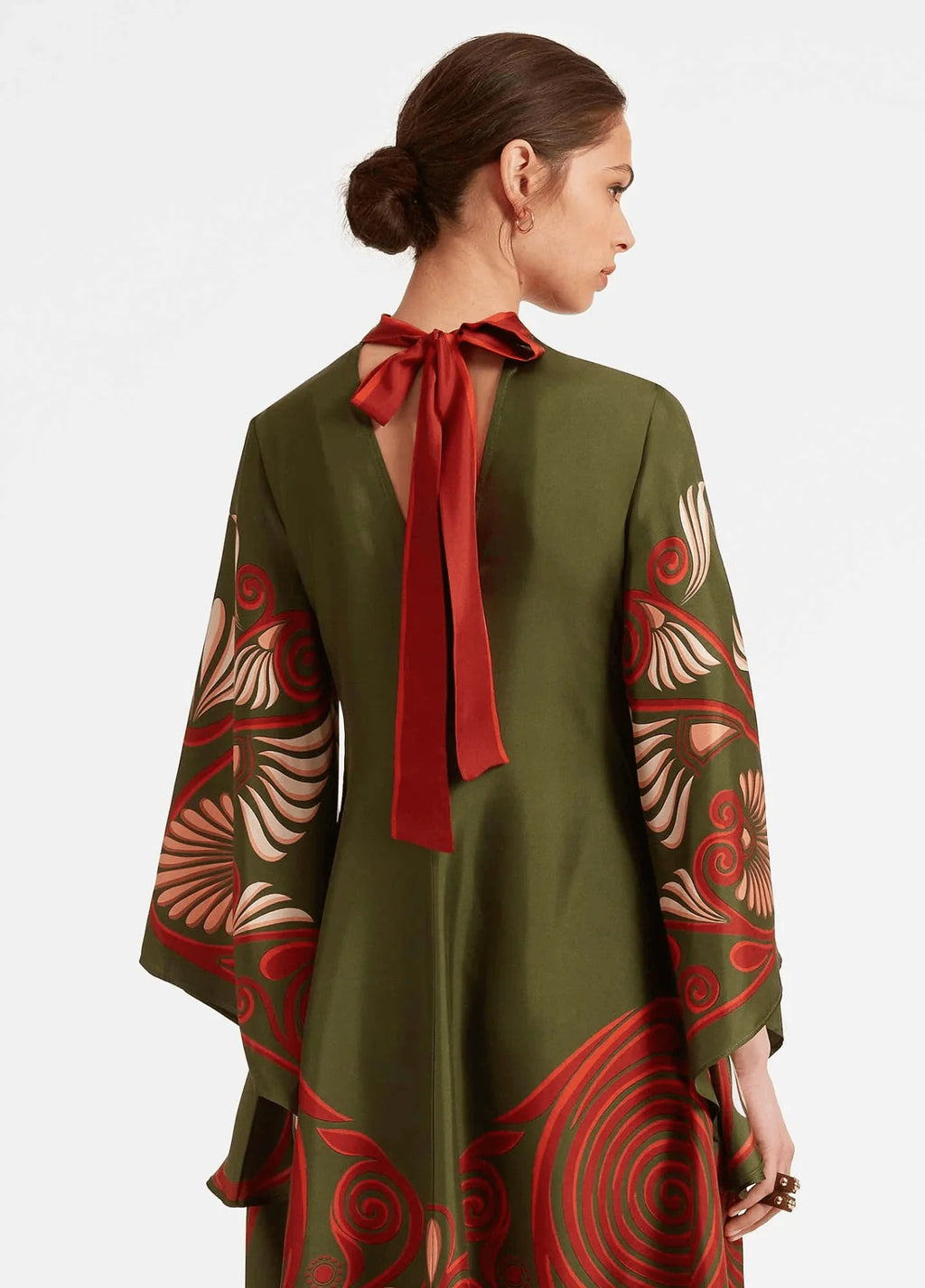 Robe Kimono | Vert et Rouge
