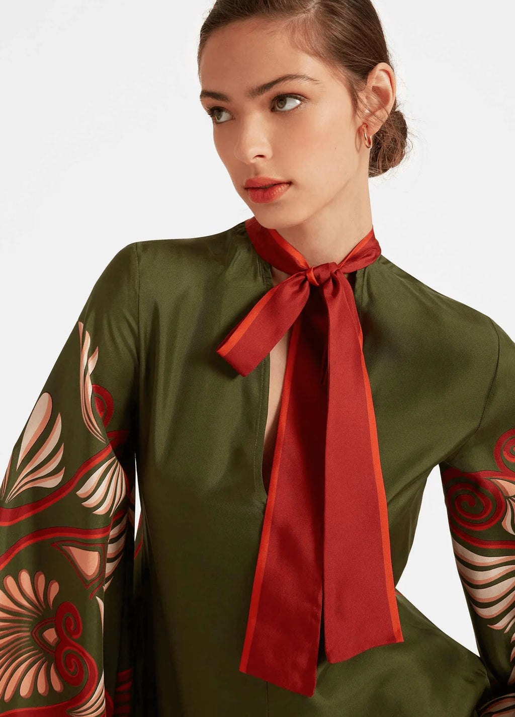 Robe Kimono | Vert et Rouge