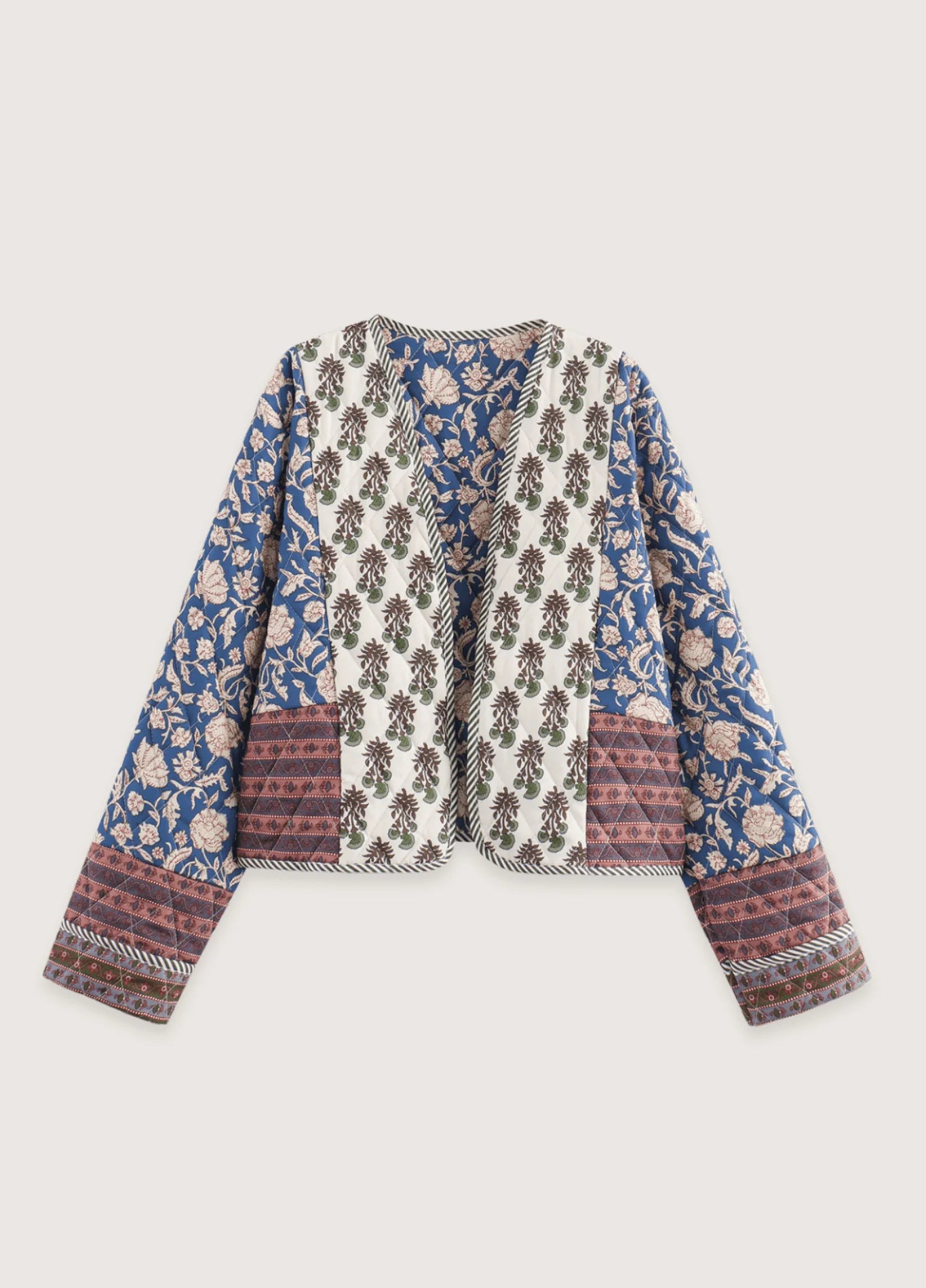 Veste Matelassée | Bleu Fleuri