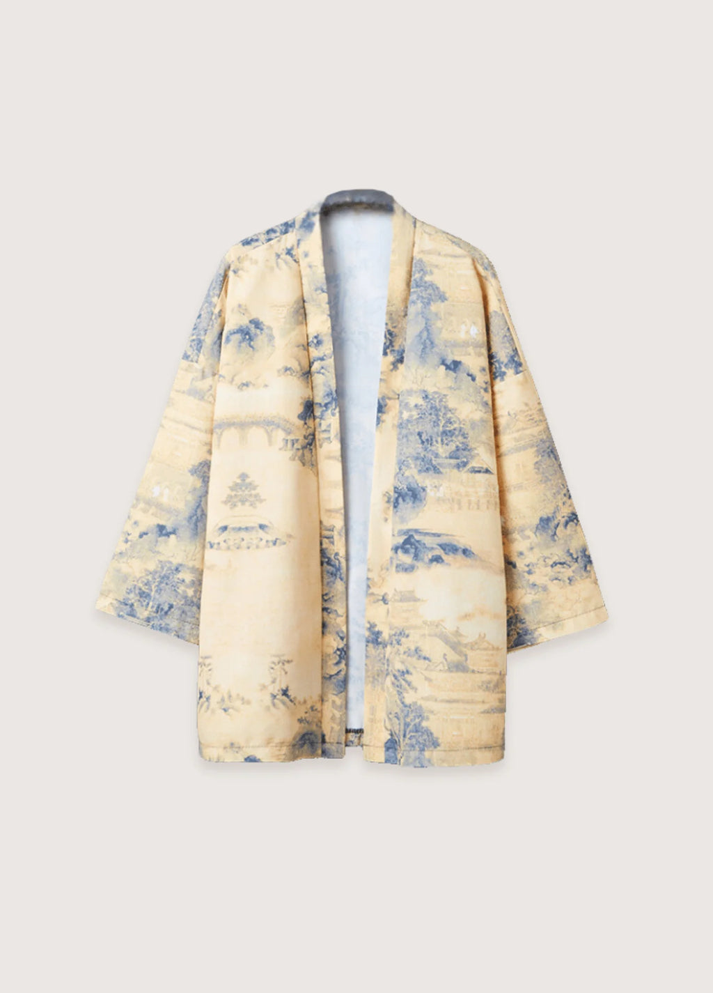 Chemise Kimono | Beige-Bleu