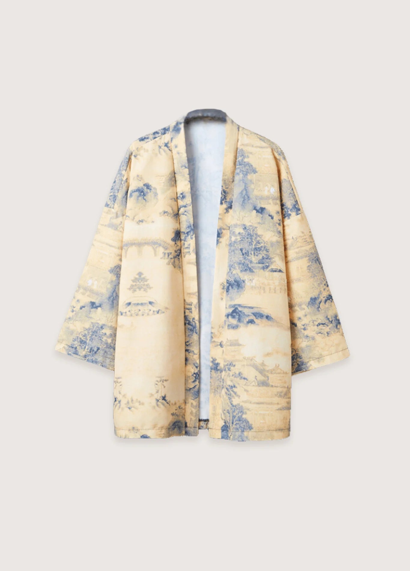 Chemise Kimono | Beige-Bleu